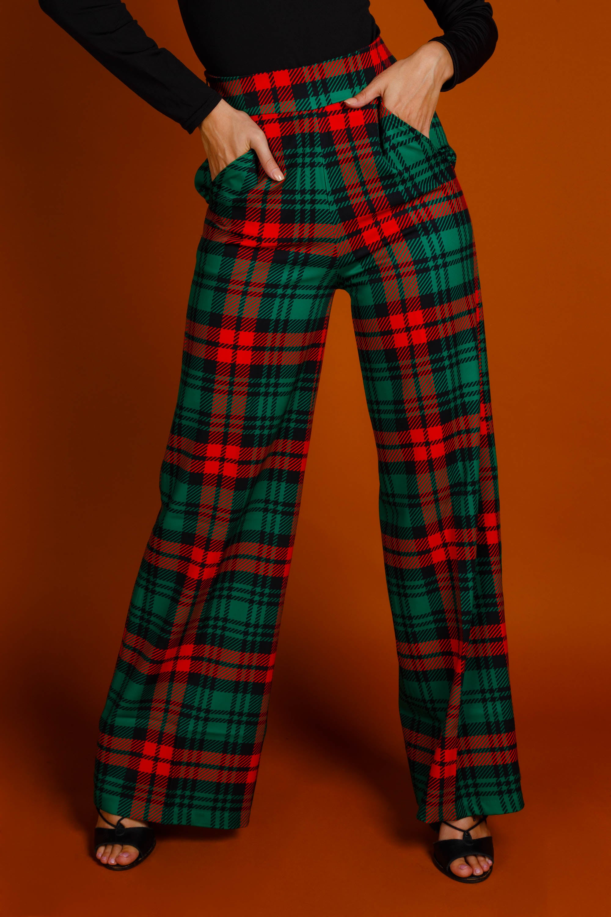 The Holtz High Waist Plaid Pants Curves • Impressions Online Boutique